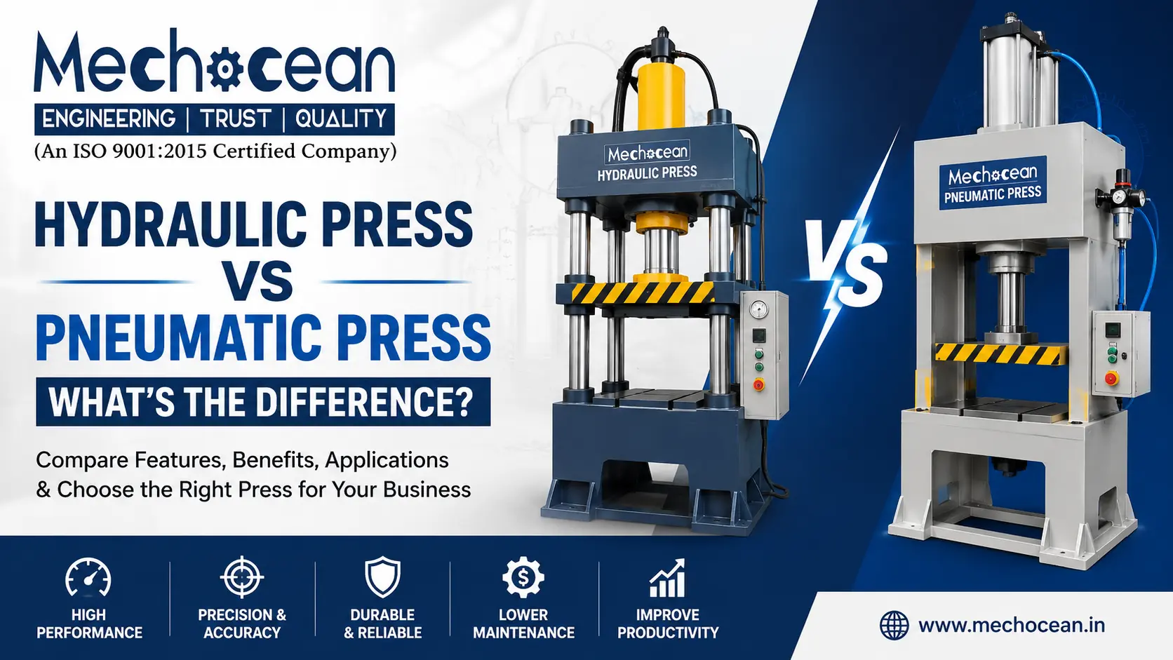 You are currently viewing Hydraulic Press vs Pneumatic Press: What’s the Difference?